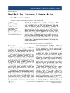 Rapid Entire Body Assessment: A Literature Review