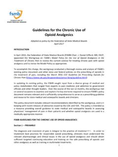 Guidelines for the Chronic Use of Opioid Analgesics
