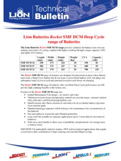 Lion Batteries Rocket SMF DCM Deep Cycle range …