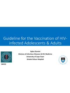 Guideline for the Vaccination of HIV- infected Adolescents ...