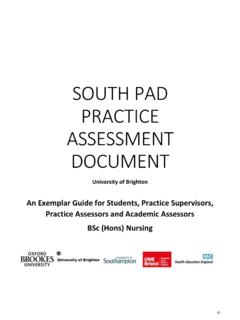 SOUTH PAD PRACTICE ASSESSMENT DOCUMENT