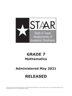 STAAR Grade 7 Mathematics May 2021 Released