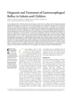 Diagnosis and Treatment of Gastroesophageal …