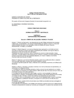 C&#243;digo Tributario Boliviano Ley N&#186; 2492 de 2 de Agosto de 2003