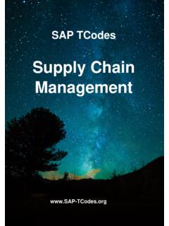 Supply Chain Management - SAP TCodes