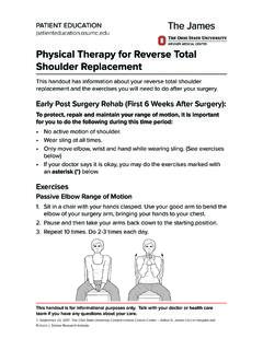 Physical Therapy for Reverse Total Shoulder …