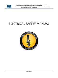 ELECTRICAL SAFETY MANUAL - Berkeley Lab