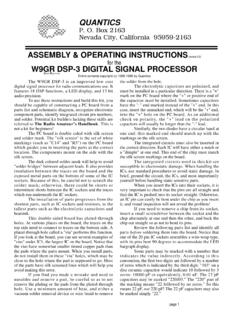 ASSEMBLY &amp; OPERATING INSTRUCTIONS W9GR DSP-3 …