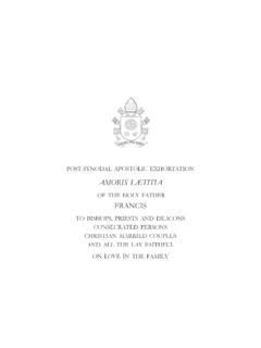 AMORIS L &#198;TITIA FRANCIS - Vatican.va