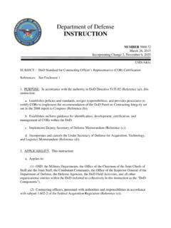 Department of Defense INSTRUCTION - Washington …