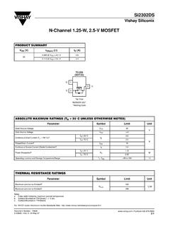 N-Channel 1.25-W, 2.5-V MOSFET - Vishay Intertechnology
