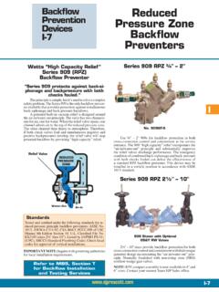 Backflow Reduced Prevention Pressure Zone Devices …