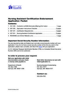 Nursing Assistant Certified Endorsement Application