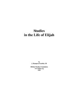 Studies in the Life of Elijah - Galaxie