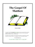 The Gospel Of Matthew - Free sermon outlines and Bible ...