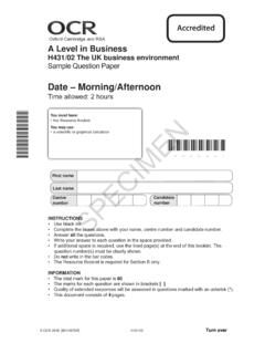 H431/02 The UK business environment Sample …