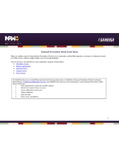 National Prevention Week Event Ideas - SAMHSA