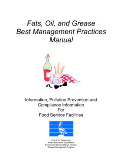 Fats, Oil, and Grease Best Management Practices Manual