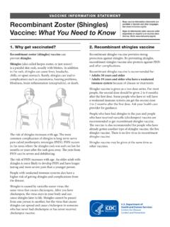 Vaccine Information Statement: Recombinant Zoster …