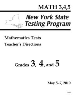 Mathematics Tests - NYSED