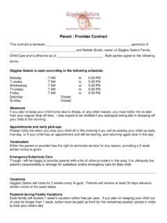 Parent / Provider Contract - Child care