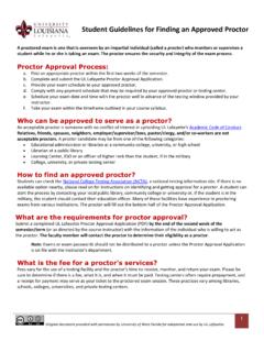 Student Guidelines for Finding an Approved Proctor