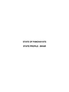 STATE OF PANCHAYATS STATE PROFILE - BIHAR