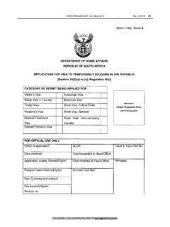 (DHA-1738) Form 8 DEPARTMENT OF HOME ... - South Africa