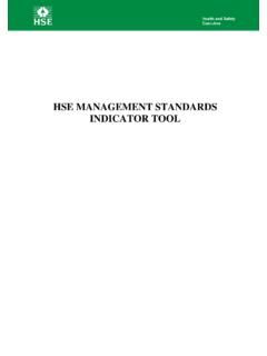 HSE management standards indicator tool