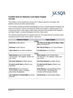 Scottish texts for National 5 and Higher English courses