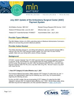 July 2021 Update of the Ambulatory Surgical Center [ASC ...