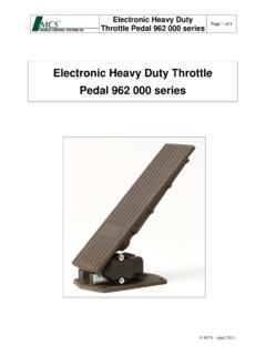Electronic Heavy Duty Throttle Pedal 962 000 series