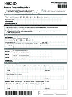 Personal Particulars Update Form - HSBC Singapore