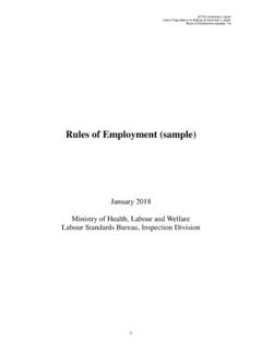 Rules of Employment (sample) - JETRO