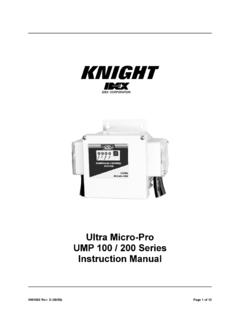Ultra Micro-Pro UMP 100 / 200 Series Instruction Manual