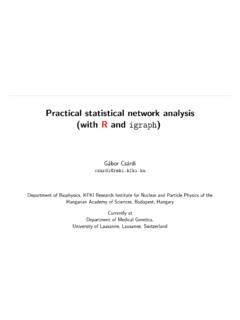 Practical statistical network analysis (with R and igraph