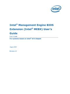 Intel Management Engine BIOS Extension (Intel MEBX) User’s