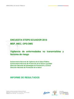 ENCUESTA STEPS ECUADOR 2018 MSP, INEC, OPS/OMS …