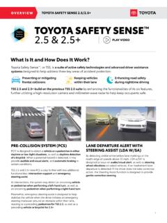 TOYOTA SAFETY SENSE 2.5 &amp; 2.5+ - Toyota Official Site