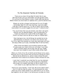 To My Dearest Family &amp; Friends - obsv.com