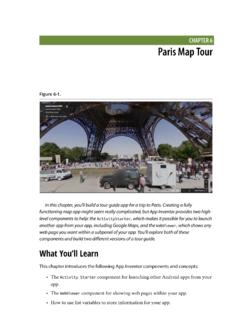 CHAPTER 6 Paris Map Tour - Appinventor