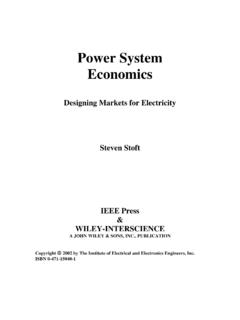 Power System Economics - Stoft