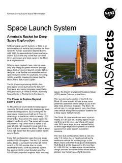 Space Launch System facts - NASA