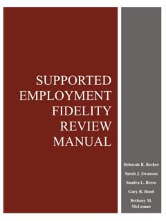 Supported Employment Fidelity Review