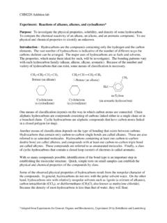 Experiment: Reactions of alkanes, alkenes, and ...