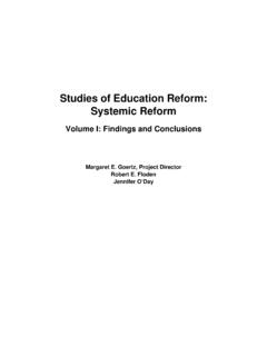 Studies of Education Reform: Systemic Reform