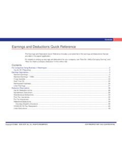 Earnings and Deductions Quick Reference