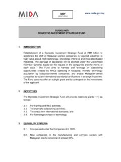 GUIDELINES DOMESTIC INVESTMENT STRATEGIC FUND 1 ...  …
