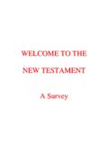 WELCOME TO THE NEW TESTAMENT A Survey - Jude …