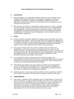Terms of Reference of the Internal Audit Service 1 ...